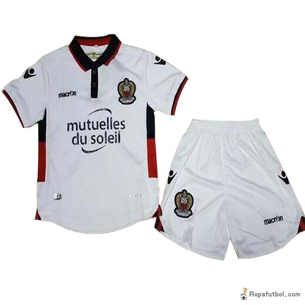 Camiseta OGC Nice Replica Segunda Ropa Niños 2016/17 Blanco